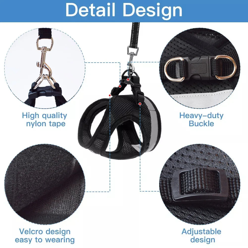 Reflective Pet Harness and Leash