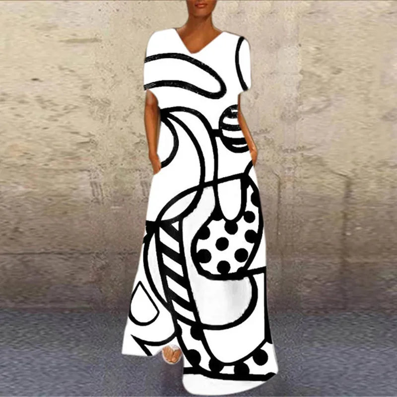 Abstract Girl Printed Party Dress