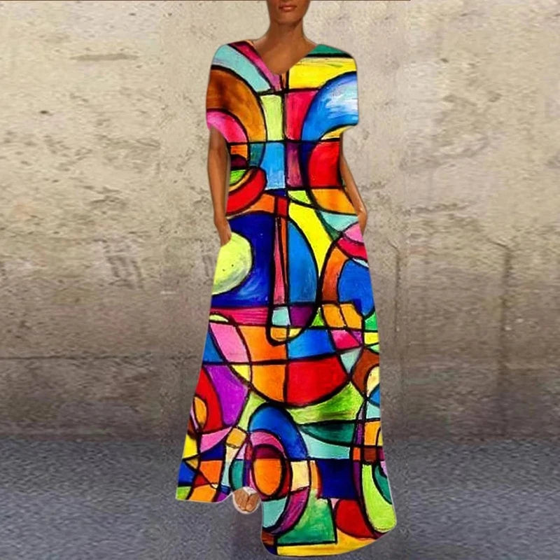 Abstract Girl Printed Party Dress