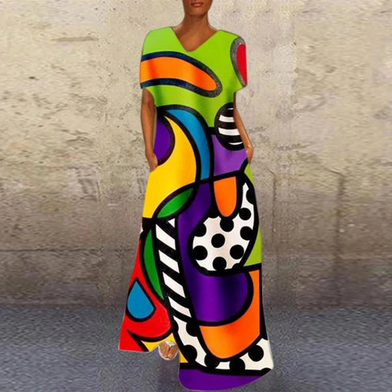 Abstract Girl Printed Party Dress