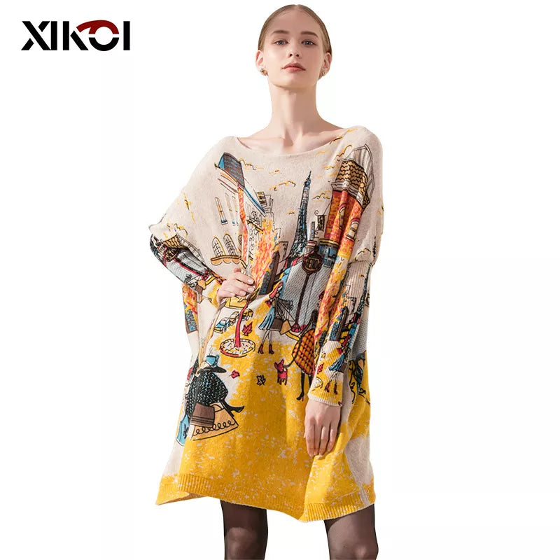 Women's New Knitted Oversized Sweater Dress