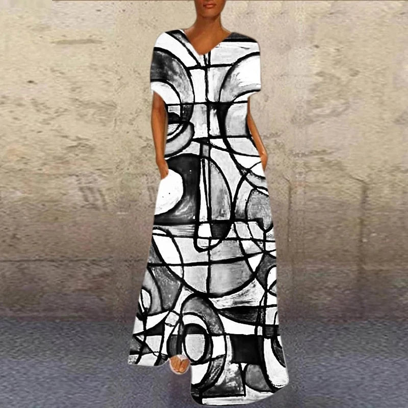 Abstract Girl Printed Party Dress