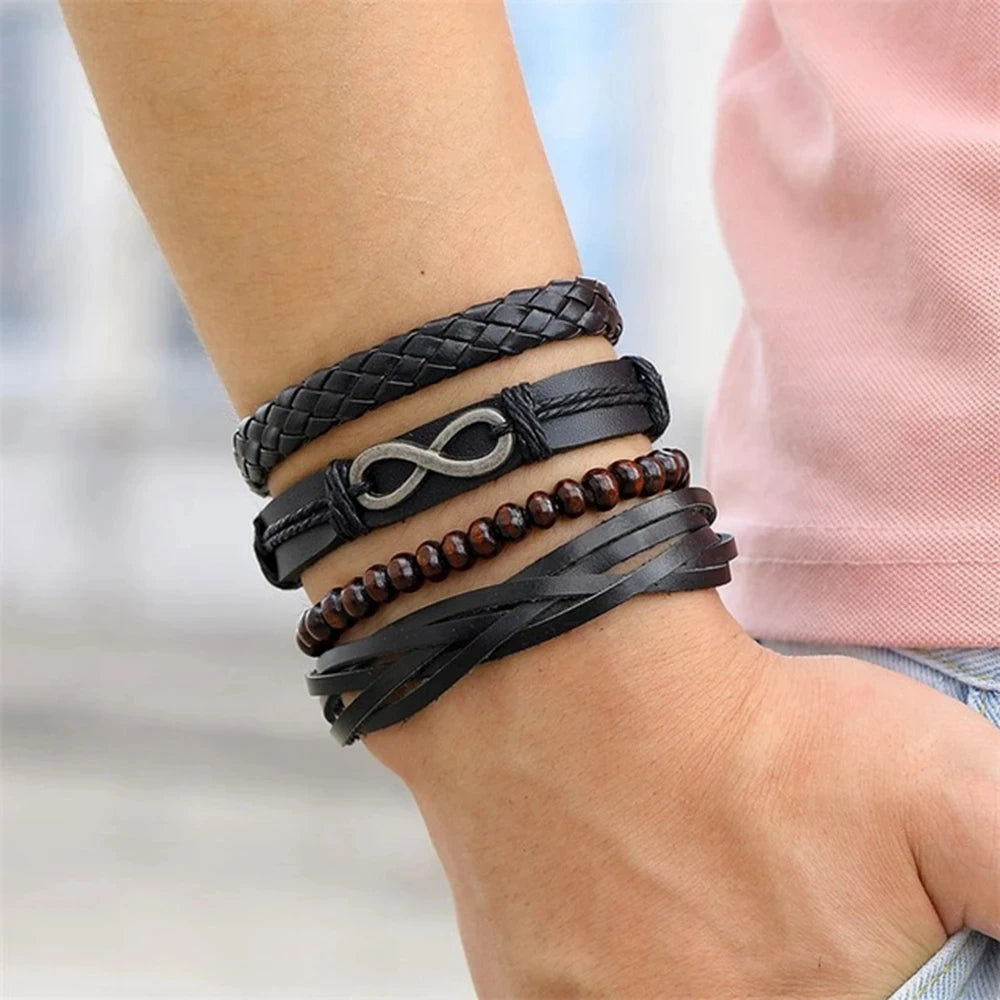 Leather Braided Bracelet for Men