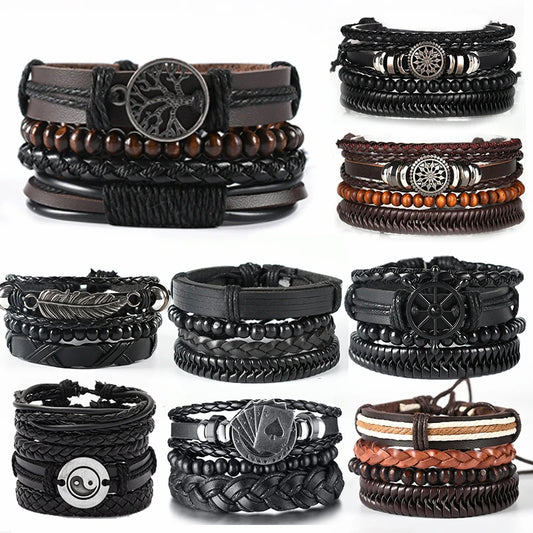 Leather Braided Bracelet for Men