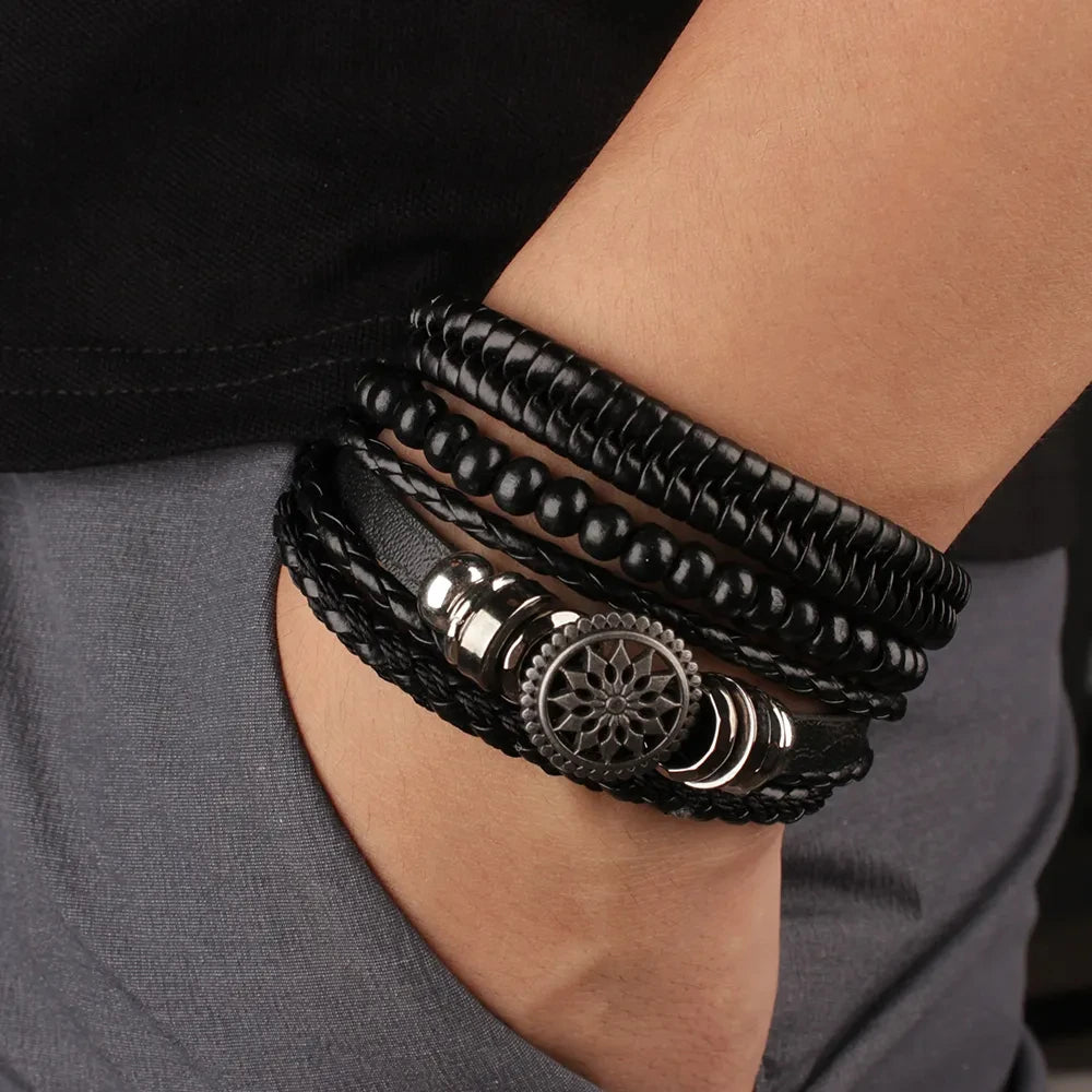 Leather Braided Bracelet for Men