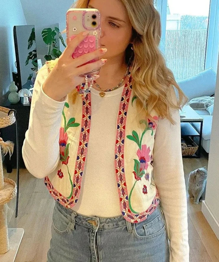 Women's Floral Embroidered Vest