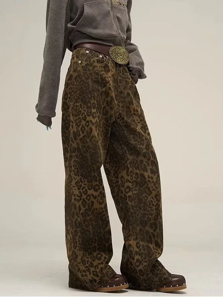 Leopard Oversize Wide Leg Trousers