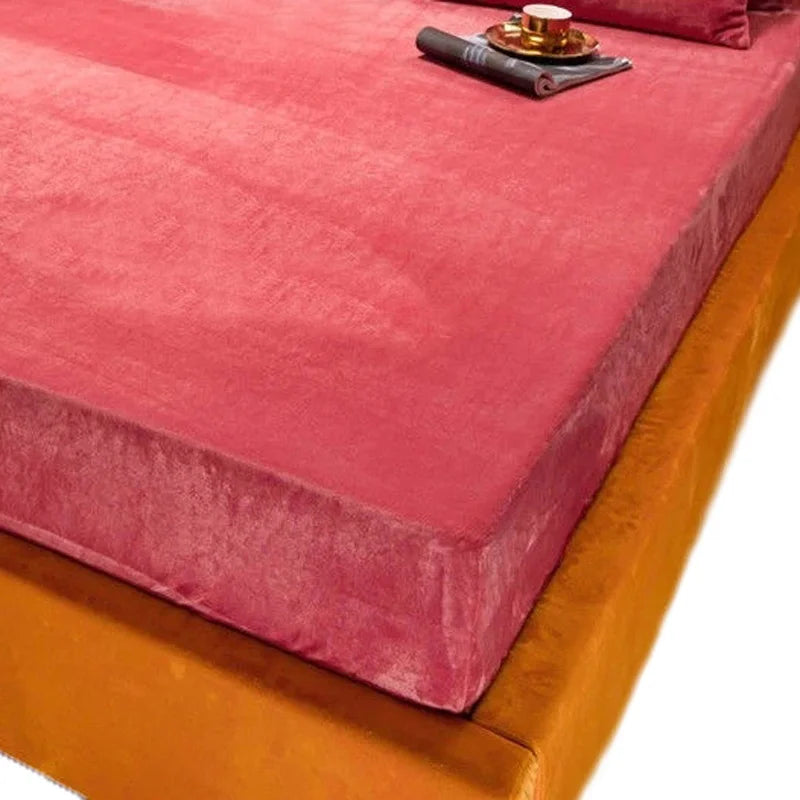 Winter Warm Coral Fleece Fitted Sheet