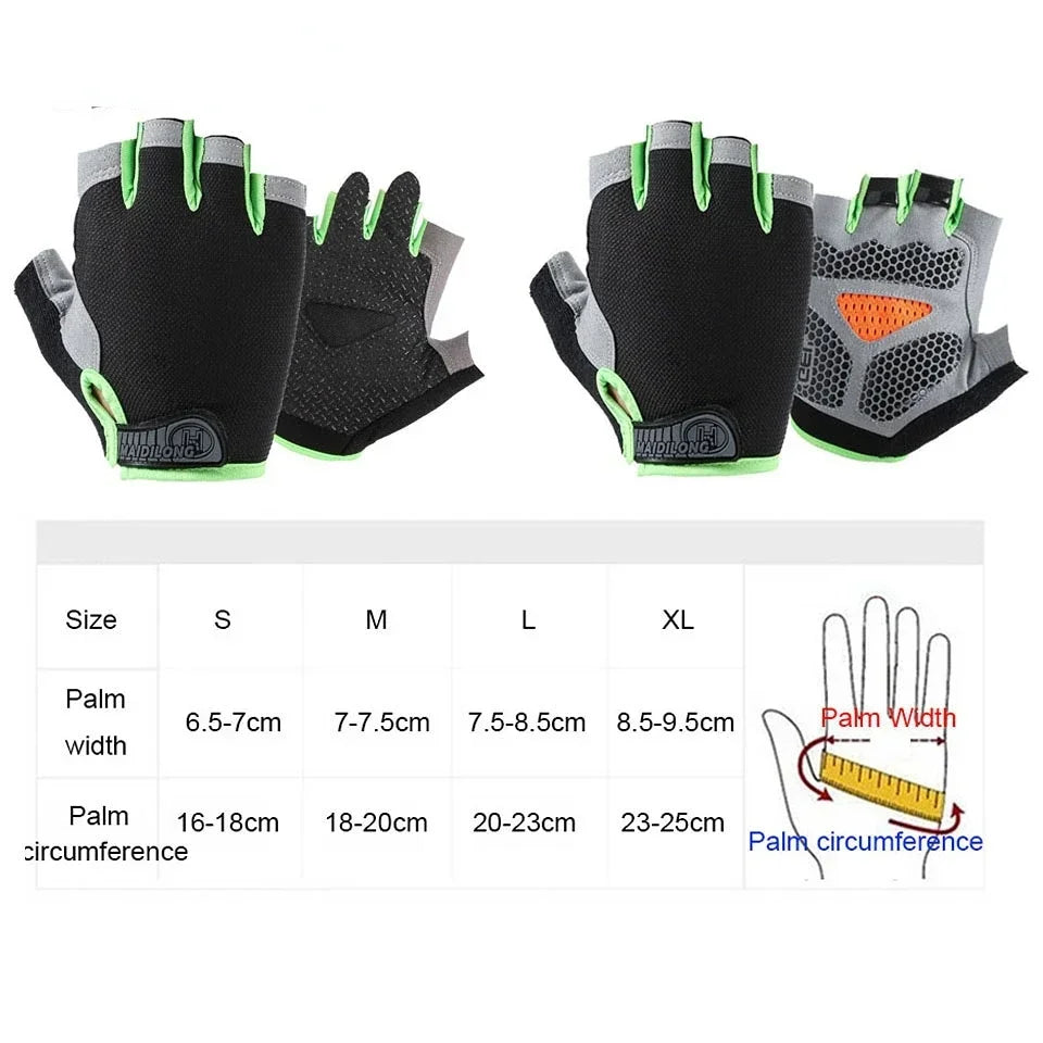 Anti-Slip Half Finger Gloves - S