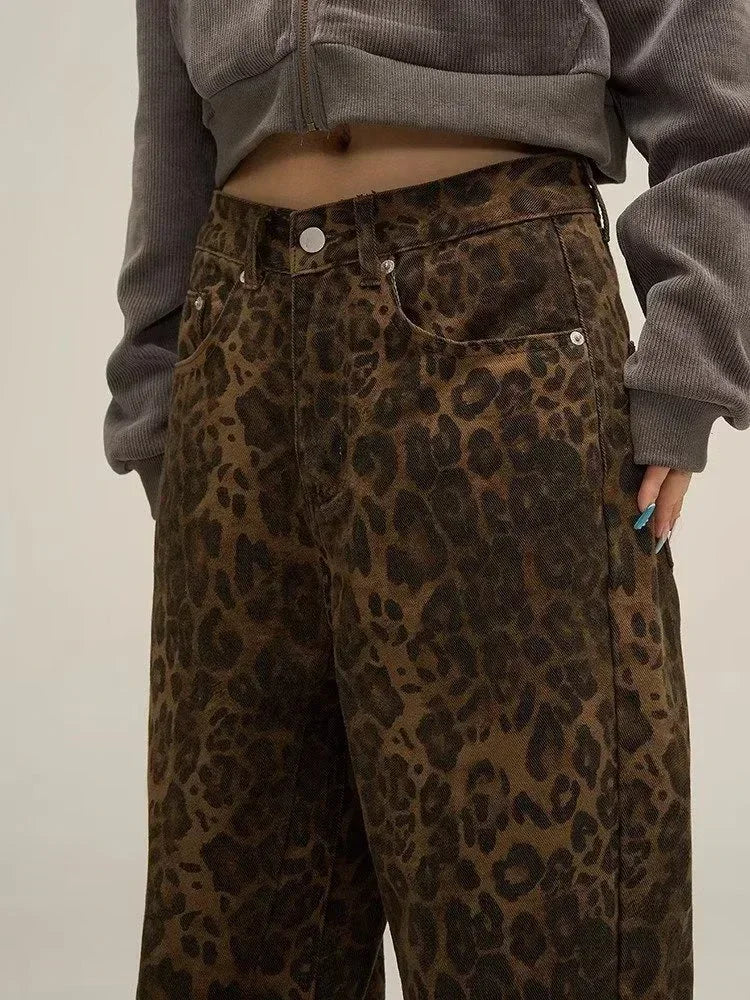 Leopard Oversize Wide Leg Trousers