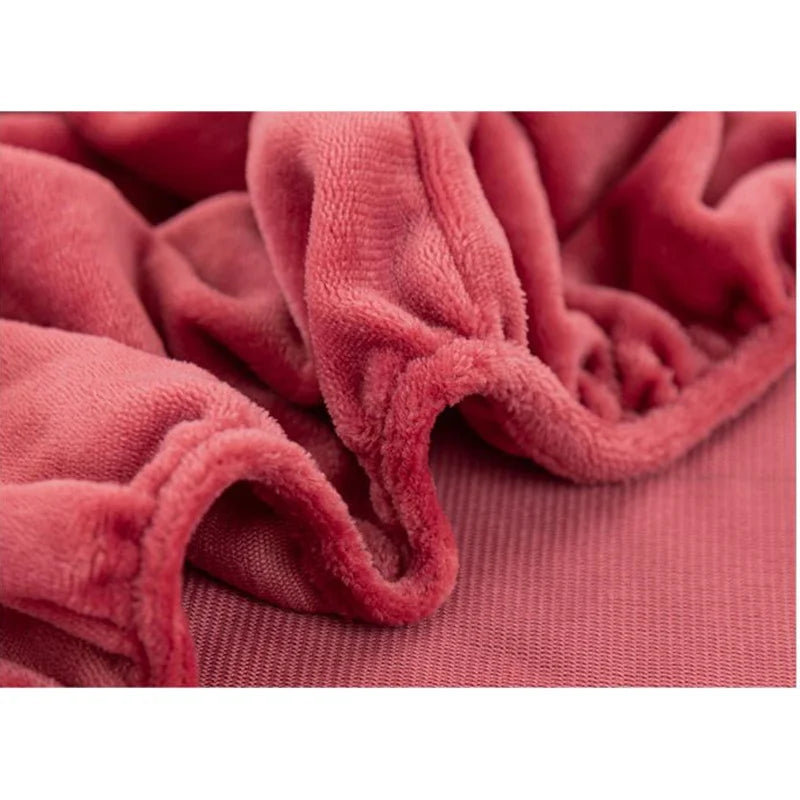 Winter Warm Coral Fleece Fitted Sheet