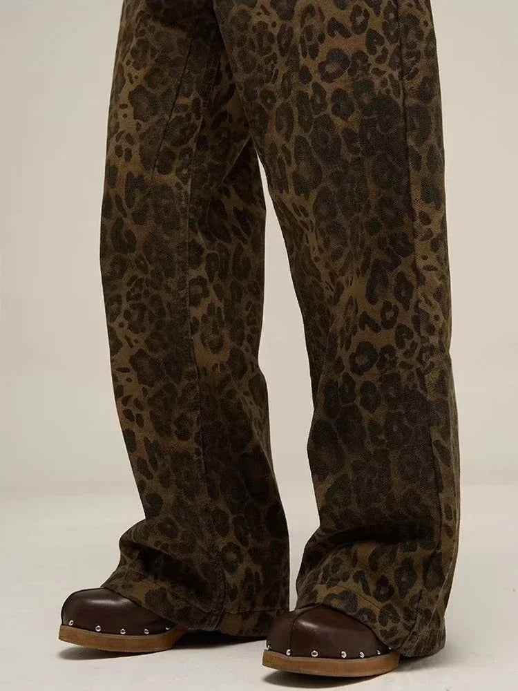 Leopard Oversize Wide Leg Trousers