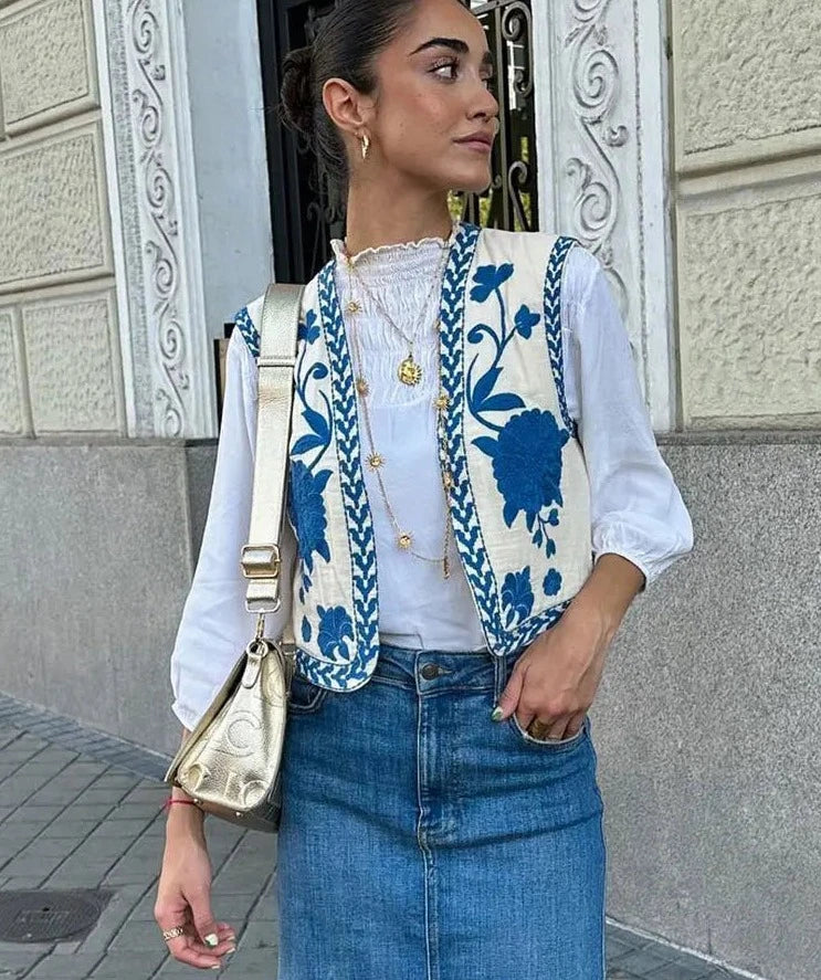 Women's Floral Embroidered Vest