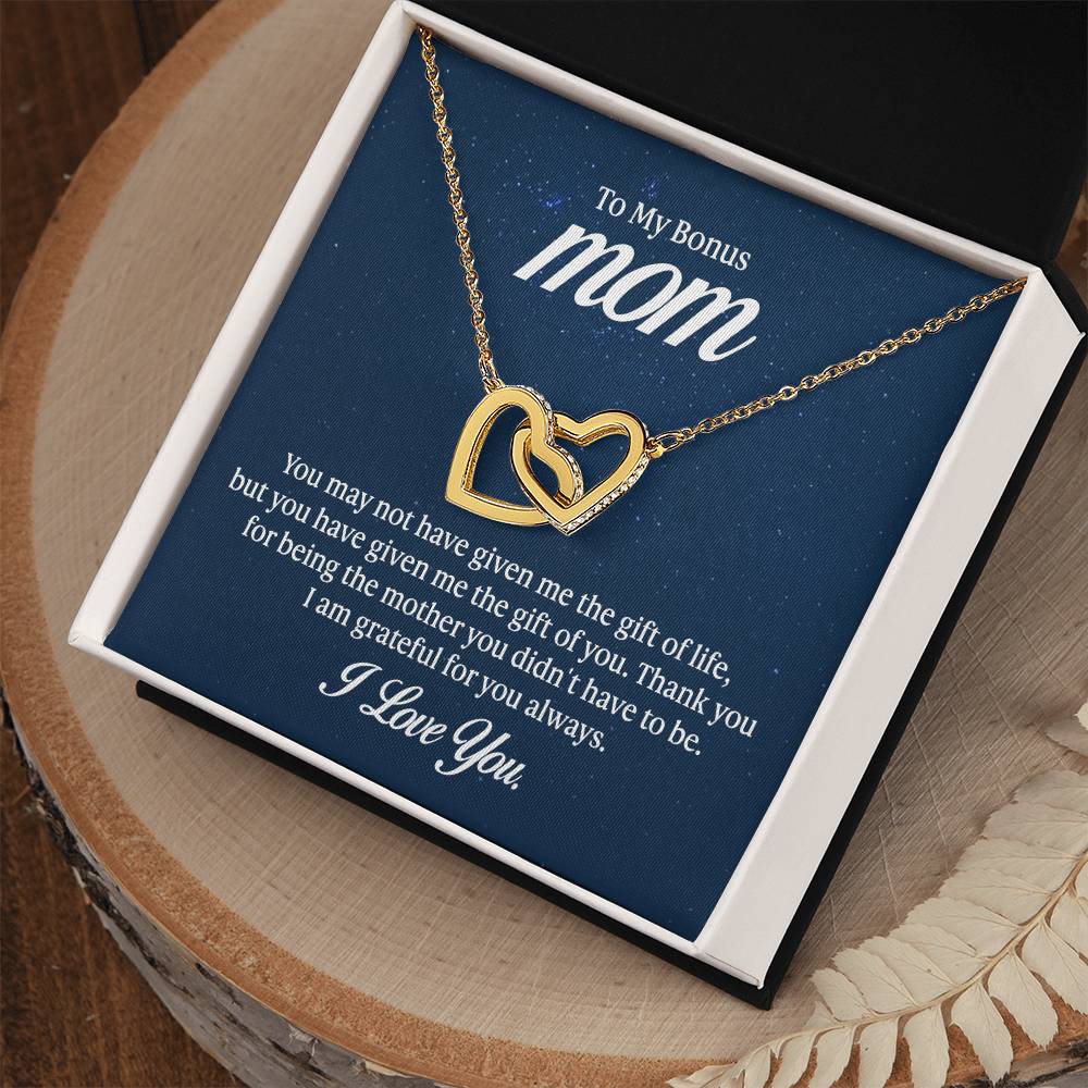 Interlocking Hearts Necklace - To My Bonus Mom