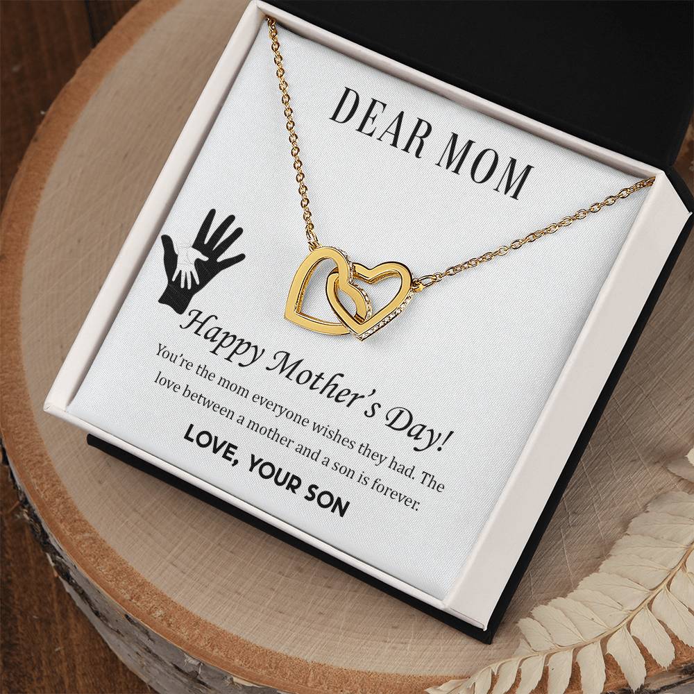 Interlocking Hearts Necklace - Dear Mom