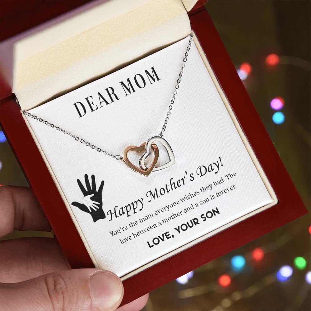 Interlocking Hearts Necklace - Dear Mom