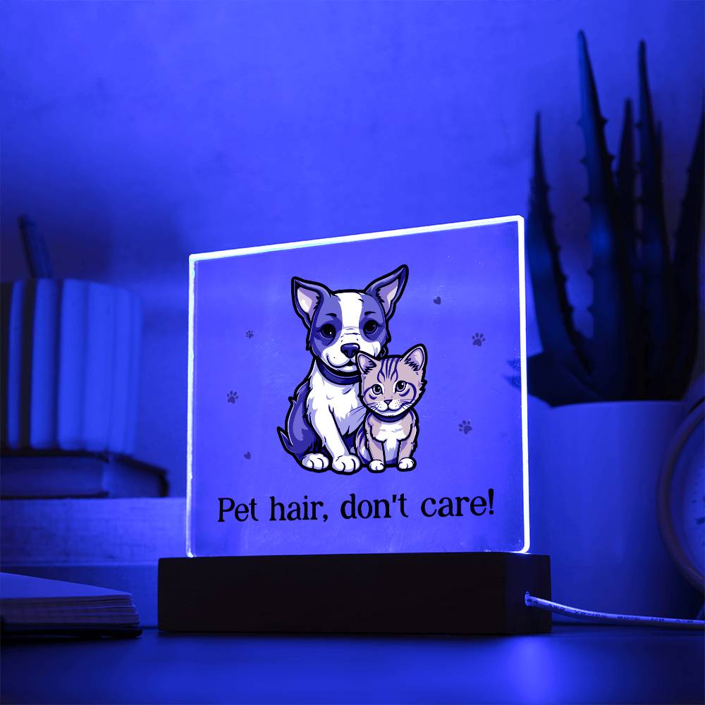 Square Acrylic Plaque - Pet hair, don't care