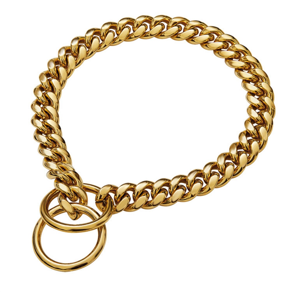 Gold Link Chain Collar for Dogs